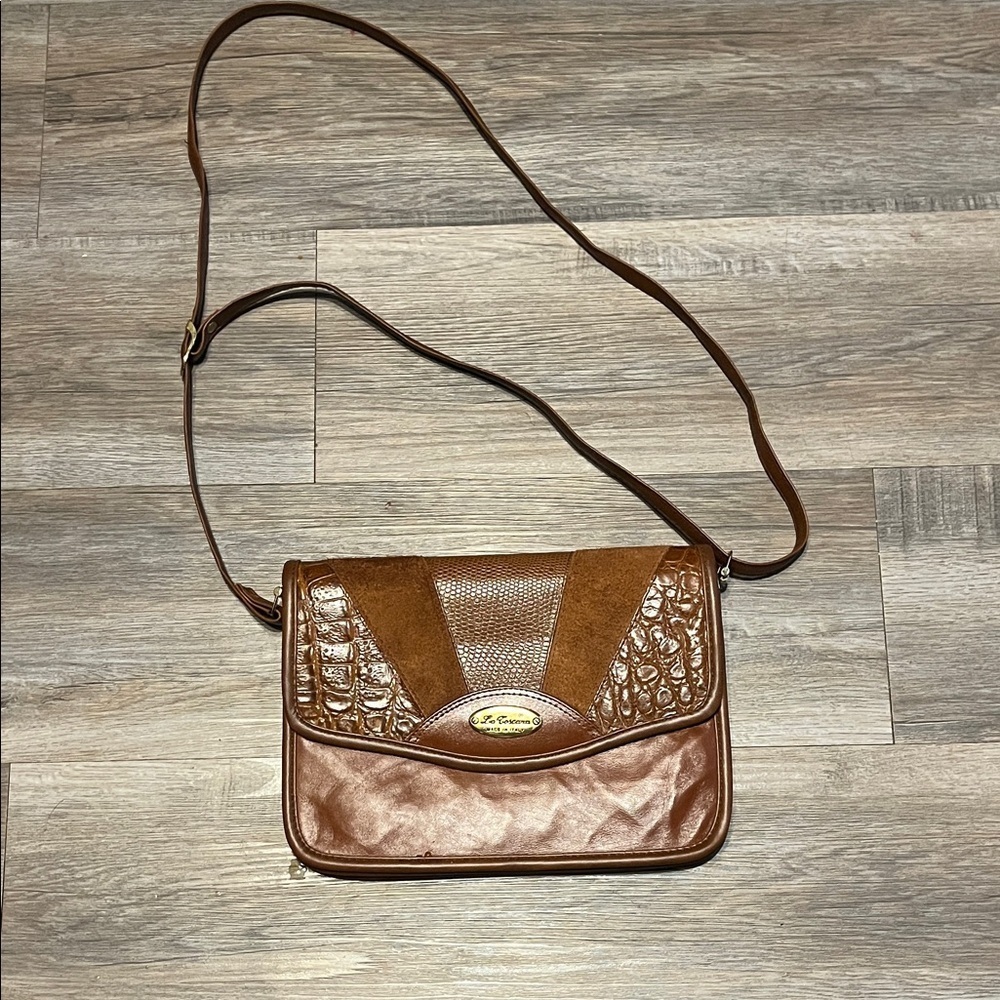 La Toscana made in Italy Elegant Brown Crossbody Bag